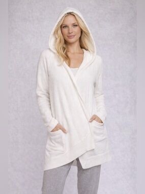 Barefoot Dreams White Cozy Hooded Wrap